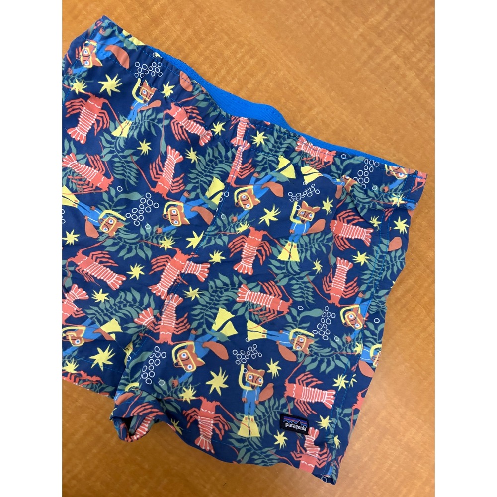 Patagonia Baggies Shorts Toddler 5T Blue Lobster Scuba Fox Print Swim Trunks